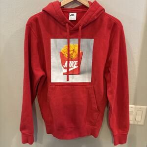 Men’s Extra Small Nike Sole Food pullover Hoodie Waffle Fries Sweatshirt Red